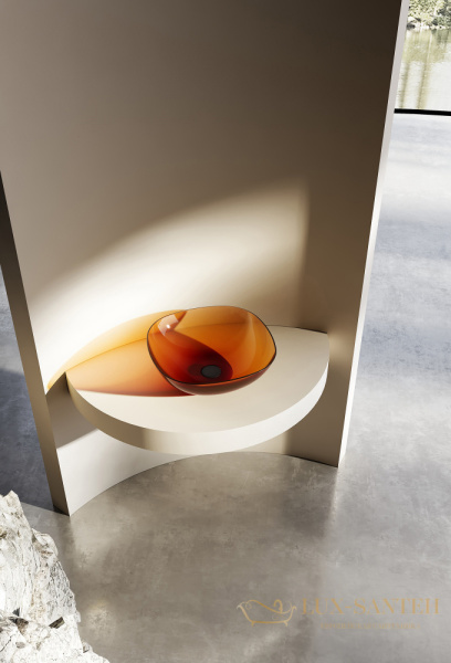 раковина накладная прозрачная abber kristall at2806opal, коричневый