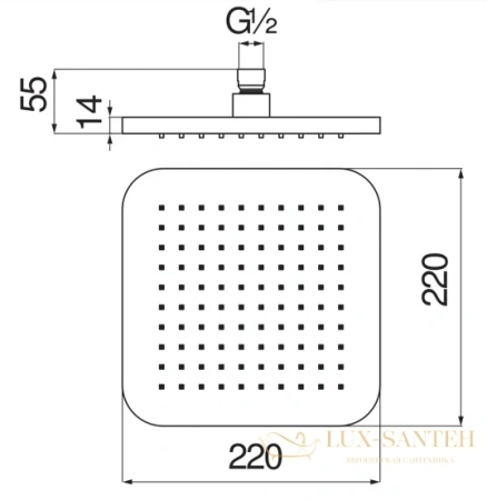 верхний душ nobili, ad139/79cr chrome 22 см, цвет хром
