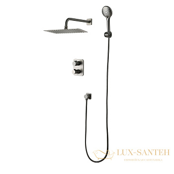 душевая система встраиваемая термостатическая для душа lemark bronx lm3749gm, графит