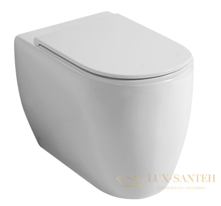 комплект напольного безободкового унитаза disegno ceramica skip sk002set01, белый глянцевый