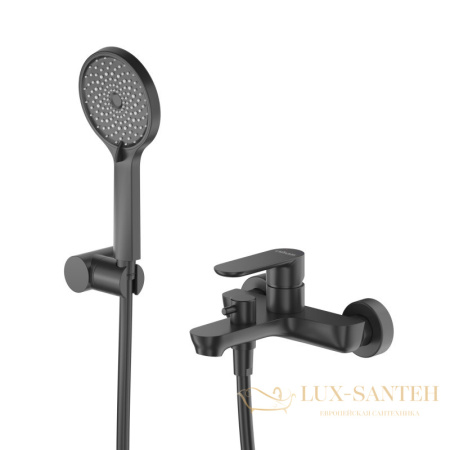 смеситель для ванны cezares stylus-vd-nop, с ручным душем, черный матовый