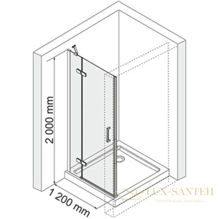 душевая дверь wasserkraft aller white 10h05lwhite распашная 120 см 