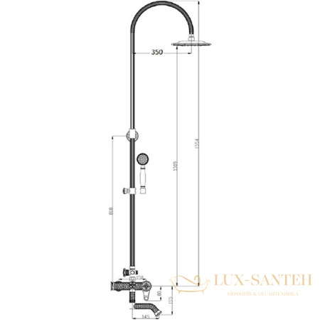 душевая система zorg antic a 402ds-br, бронза