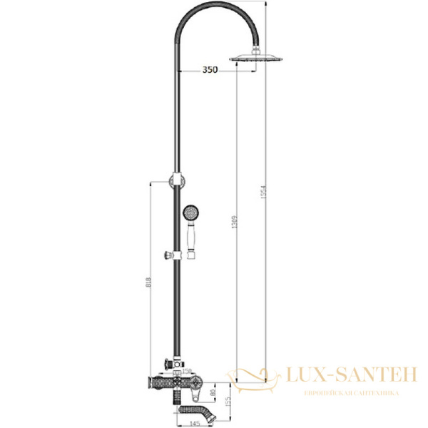 душевая система zorg antic a 402ds-br, бронза