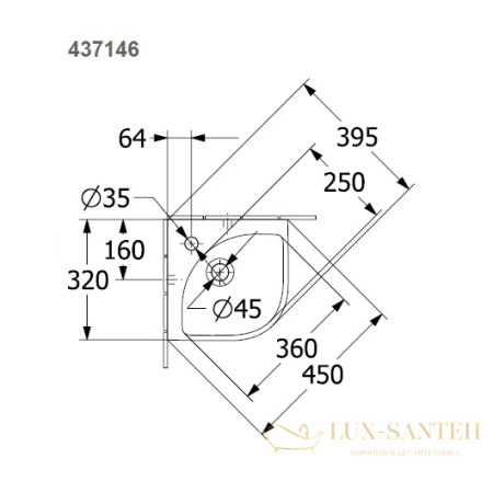 раковина villeroy & boch subway 3.0 43714601 320х320 мм, белый