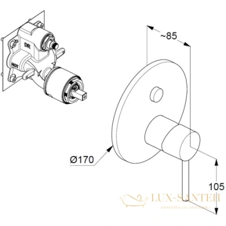 смеситель kludi bozz 386590576 для ванны, хром