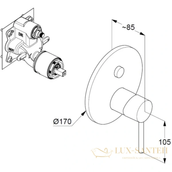 смеситель kludi bozz 386593976 для ванны, черный матовый