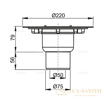 сливной трап alcaplast ø50/75, подводка – прямая apv4000