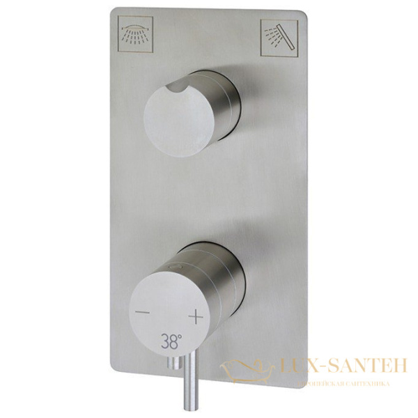 термостат встраиваемый cisal xion, xi008104d1, на 2 положения, внешняя и внутренняя части, нержавеющая сталь