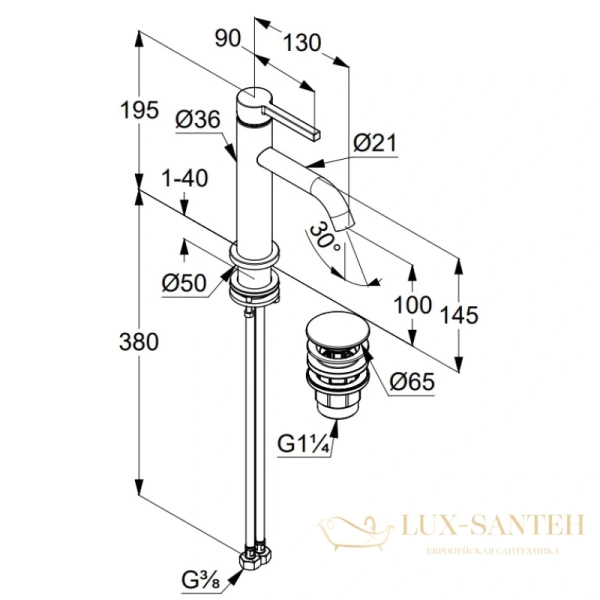 смеситель для раковины kludi nova fonte pura 202885315, белый матовый