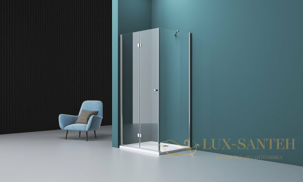 душевой уголок belbagno albano albano-ash-1-90/80-c-cr 90х80 см профиль хром, стекло прозрачное