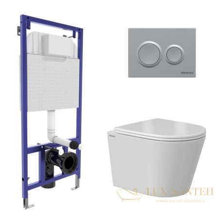 комплект berges 043380: подвесной унитаз vita с системой инсталляции novum 525 и панелью смыва, хром матовый