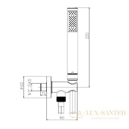 душевой набор bossini zen c12002с.073, черный матовый