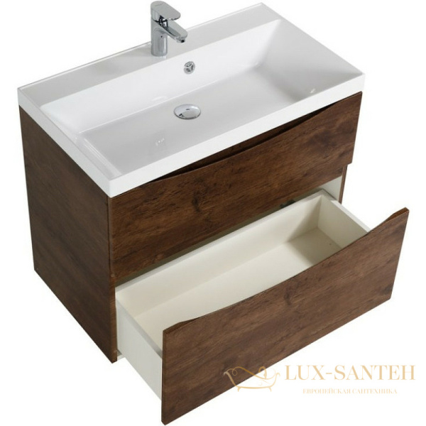 тумба под раковину belbagno marino marino-h60-800-2c-so-rw-p 80 см подвесная, rovere moro