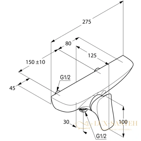 смеситель kludi ambienta 537100575 для душа, хром