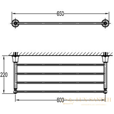 полка для полотенец cezares liberty czr-f-8983, хром
