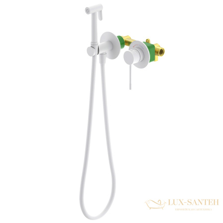 гигиенический комплект timo saona 2339/16sm, с защитой от ожогов, белый матовый