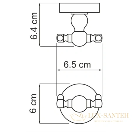 крючок двойной wasserkraft diemel k-2223d, хром