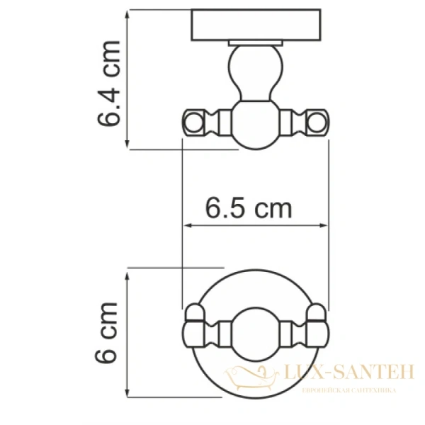 крючок двойной wasserkraft diemel k-2223d, хром