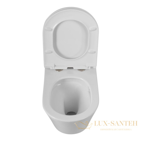 унитаз подвесной cezares liner czr-3808-53-th-tor/sc, безободковый, смыв торнадо, с сиденьем микролифт, белый