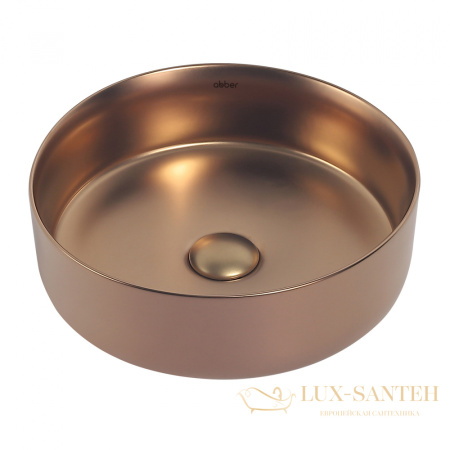 раковина накладная abber bequem ac2108mrg, 36х36 см, розовое золото матовый