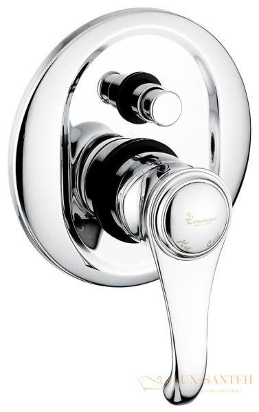 встраиваемый смеситель emmevi tiffany 6019/no для душа на 2 выхода с дивертером, черный-золото