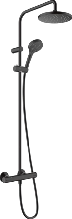 душевая система showerpipe 200 1jet с термостатом hansgrohe vernis blend 26276670, матовый черный