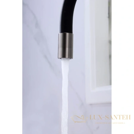 смеситель paulmark salix sa213419-gm для кухни с подключением к фильтру, вороненая сталь