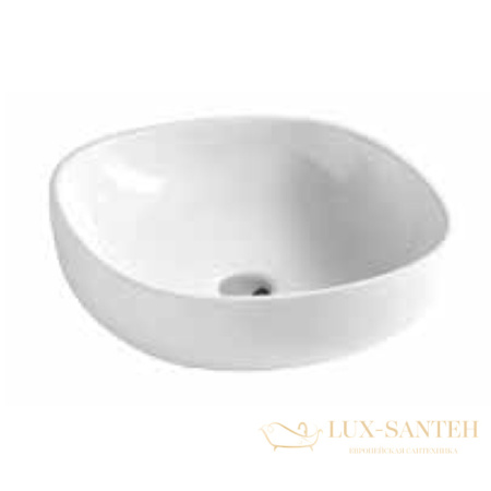 раковина накладная azzurra elegance, ella045450z0bi х (zip45 bi)*0, 45х45х115см без отв. под смеситель , цвет белый