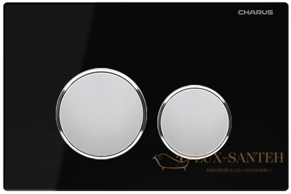 панель смыва charus tm, bagliore, fp.330.black.10, рамка черное стекло, кнопки хром