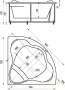 акриловая ванна aquatek галатея gal135-0000022 135x135 с фронтальным экраном, без гидромассажа