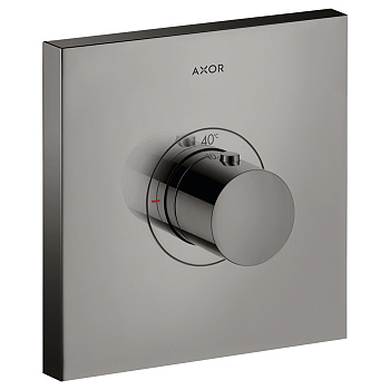 axor showers, 36718330,elect, встраиваемый термостат для душа, 1 потреб, (внешняя часть), цвет полированный черный хром
