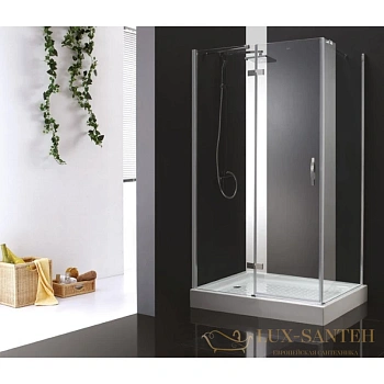 душевой уголок cezares bergamo-ah-1 bergamo-w-ah-1-90/80-p-cr-l 90x80 см, стекло рифленое