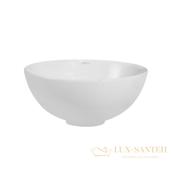 раковина накладная abber bequem ac2106, 32х32 см, белый глянцевый 