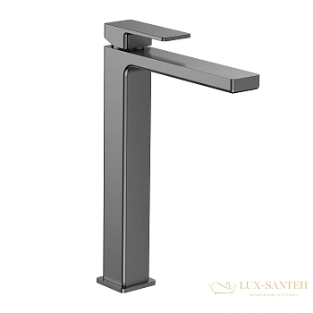 смеситель для раковины aquame savona aqm6814gm, без донного клапана, оружейная сталь брашированная