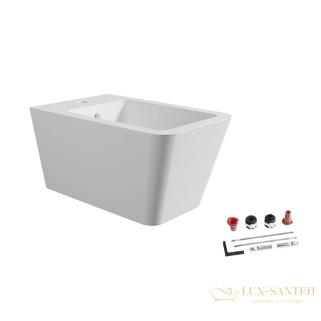 комплект, alice hide, 31220109set: подвесное биде 31220109; набор крепежный fix10, белый матовый