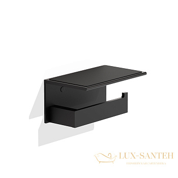 держатель для туалетной бумаги с полкой для телефона decor walther contract tph4, 0654160, черный матовый