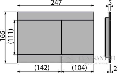 кнопка управления alcaplast flat, fun-inox, металл–матовая сталь