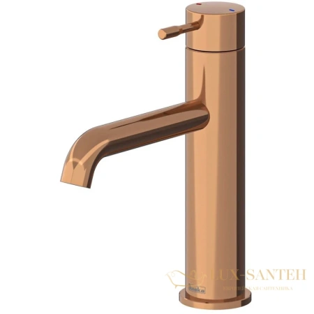 смеситель для раковины teska atlas leo e5719 без донного клапана, розовое золото