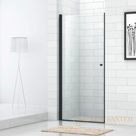 душевая дверь cezares eco eco-o-b-1-60-c-nero 60 см профиль черный матовый, стекло прозрачное