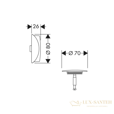 внешняя часть слива/перелива для ванны hansgrohe flexaplus шлифованный, бронза (58185140)