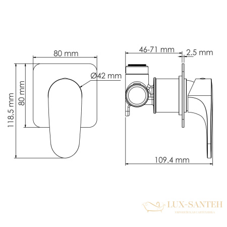 душевая система встраиваемая для душа 250 мм wasserkraft asphe  a7751.338.329, розовое золото