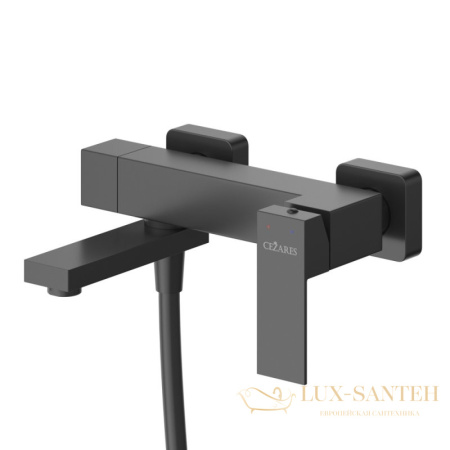 смеситель для ванны cezares slider-vd-nop, с ручным душем, черный матовый