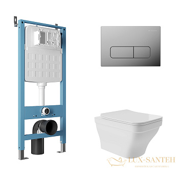 комплект aqueduto aqds160, инсталляция tecnica novo, панель смыва forma, хром, унитаз esteta сиденье микролифт, белый