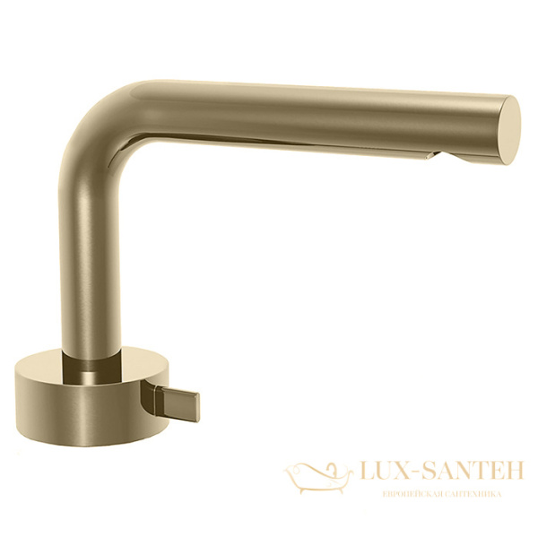 смеситель для раковины, fantini af/21, 27 p6 a004wf, 1 отв., без донного клапана, излив 155мм, matt british gold pvd