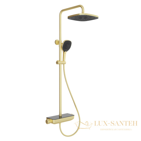 душевая система термостатическая для душа aqueduto chuva chu0350, золото шлифованное