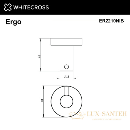 крючок whitecross ergo er2210nib, брашированный никель