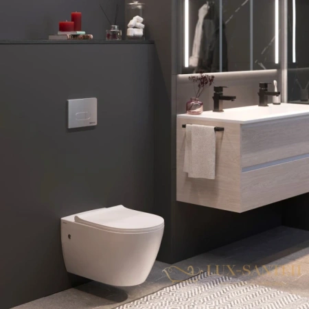 комплект: подвесной унитаз berges mascon 043216 + система инсталляции berges novum l3, белый, клавиша хром