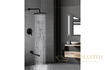 встраиваемый душевой комплект almaes ruver tvz-8830 со смесителем черный 3 режима.