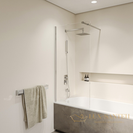 шторка rgw screens 35115206-11 на ванну sc-052 60x150, профиль хром, стекло прозрачное